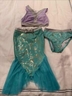 Disney Ariel Lavender swimsuit with tail cover up.
